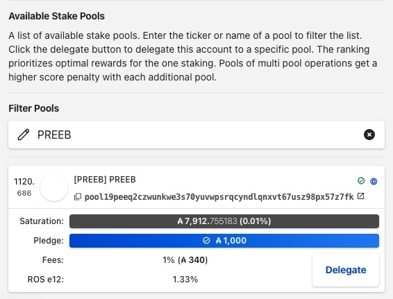 How to delegate to a Cardano stake pool